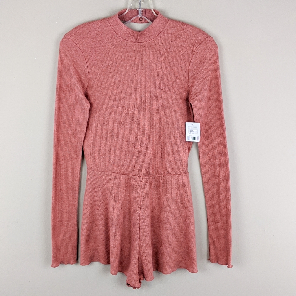 Urban Outfitters | Coral Mock Neck Romper - E78
